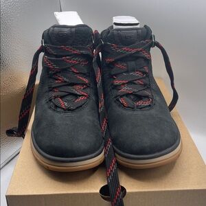 Authentic UGG Women’s Black Lakesider Waterproof Boots with Red Accents